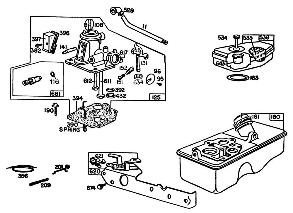 Engine Briggs & Stratton Model 92908-5205-01 Diagram and Parts List for 20743C 5000001 - 5999999 Toro Lawn Mower