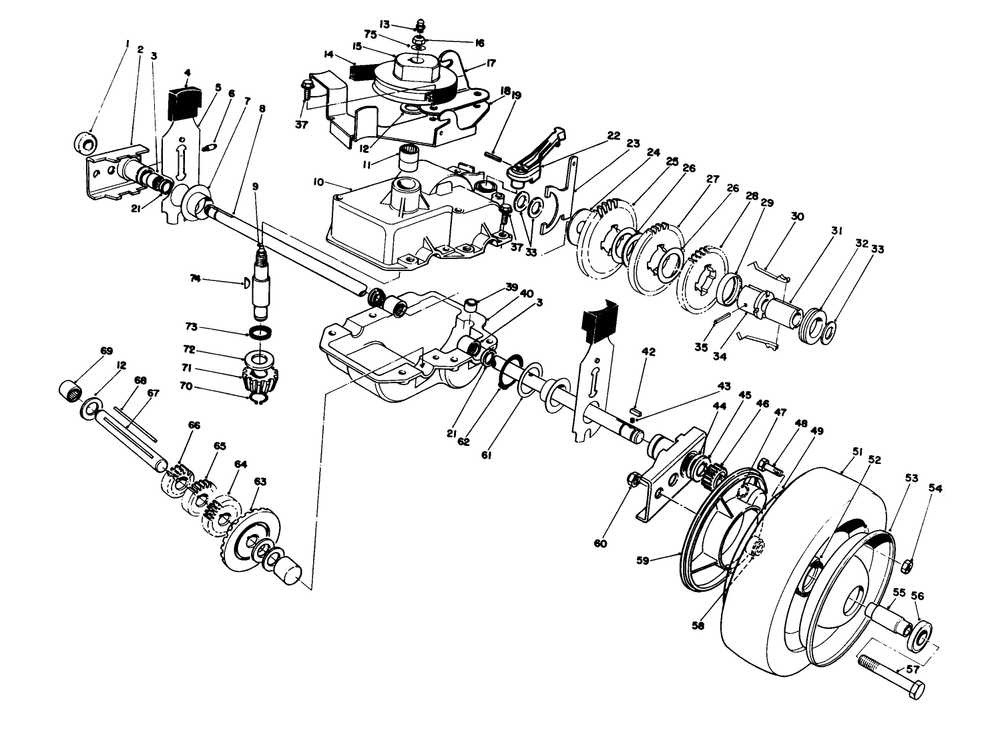 Gear Case Assembly Diagram and Parts List for 22037B 39000001 - 39999999 Toro Lawn Mower