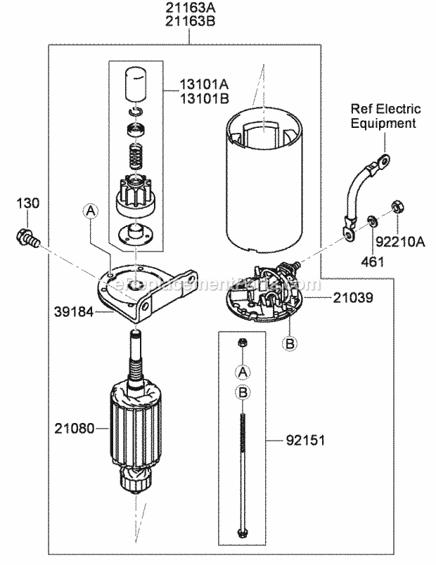 Starter Assembly (S/N Up To Fh680-C00797) Kaw Diagram and Parts List for 74921 290000001-290999999 Toro Lawn Mower