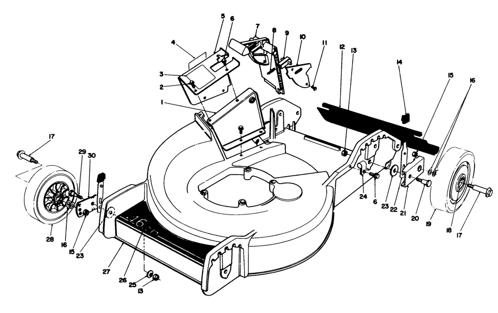Housing Assembly Diagram and Parts List for 20564C 9000001 - 9999999 Toro Lawn Mower