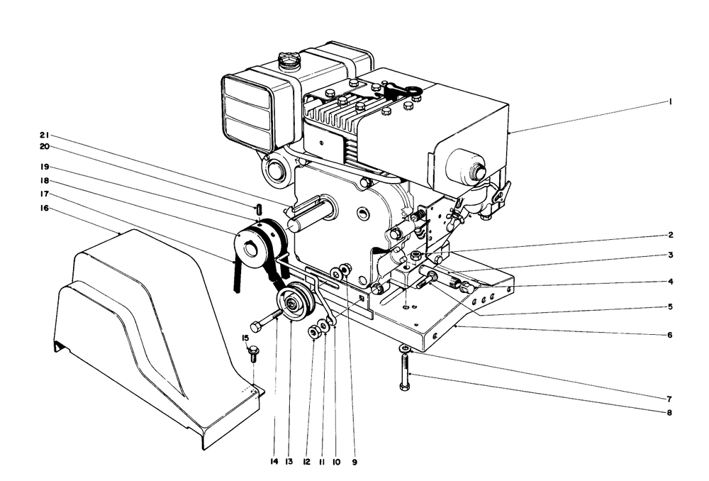 Engine Assembly Diagram and Parts List for 31763 4000001 - 4999999 Toro Snow Blower