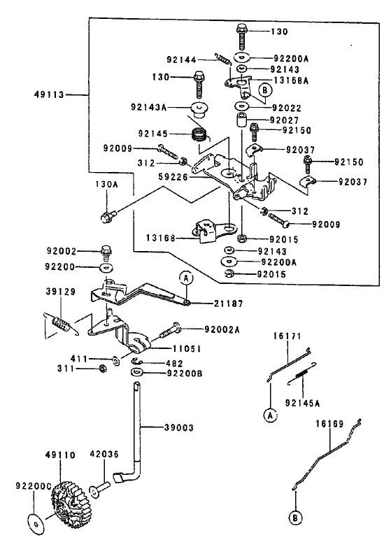 Control Equipment Assembly Diagram and Parts List for 74214 (230000001-230006000)(2003) Toro Lawn Mower