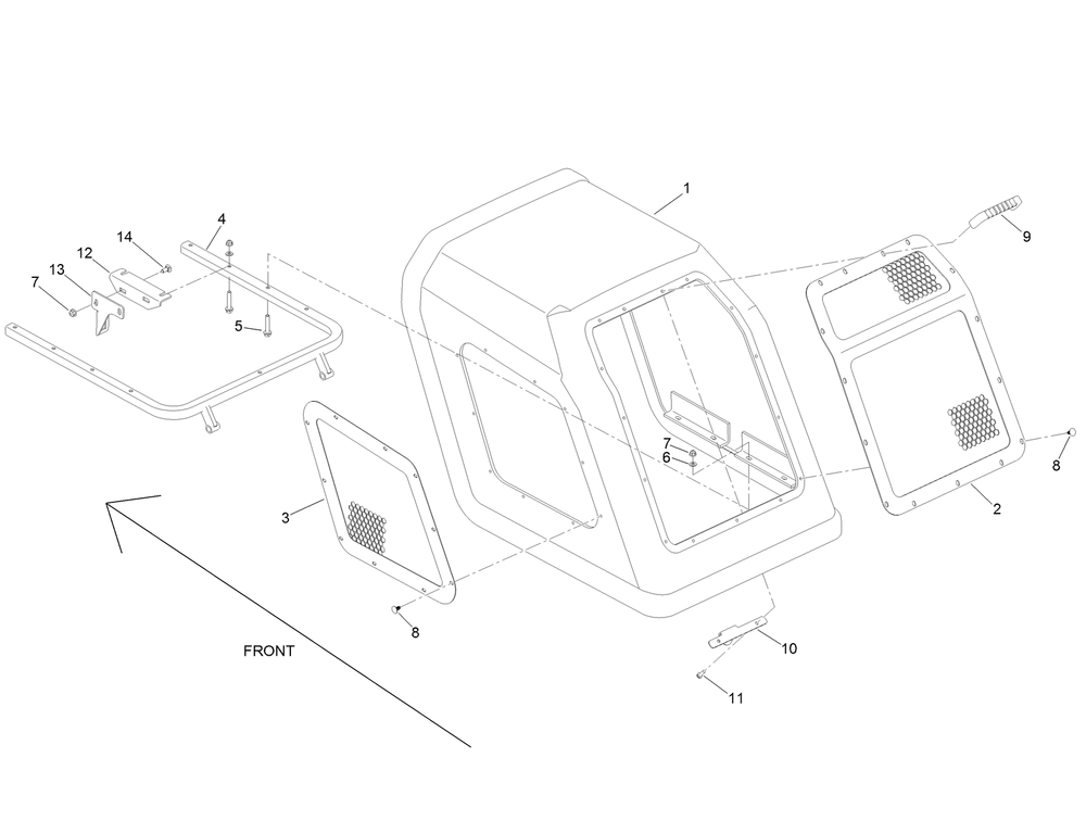 Rear Hood Assembly No. 133-9540 Diagram and Parts List for 23803 400000000 - 999999999 Toro Lawn Tractor Accessories