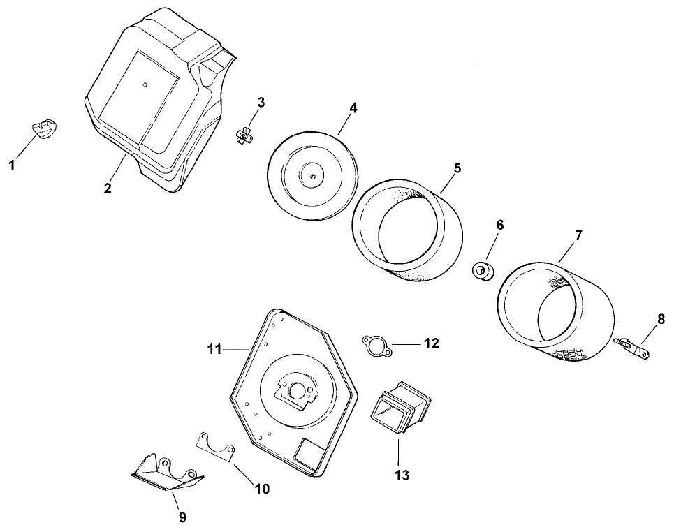 Air Intake/Filtration (Model 73429 Only) Diagram and Parts List for 73429 9900001 - 9999999 Toro Lawn Tractor