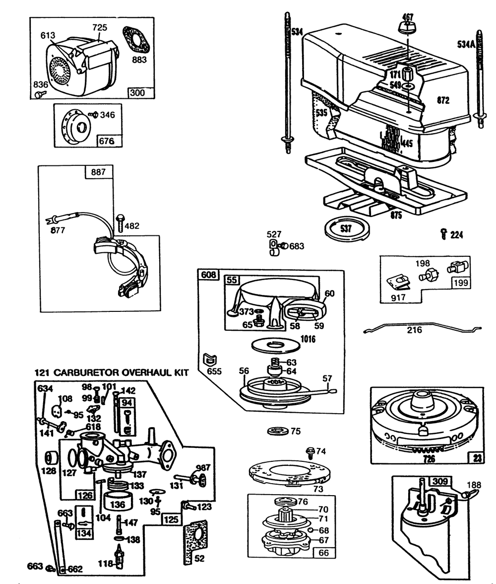 Engine Briggs & Stratton Model No. 253707-0175-01 (Continued) 12 H.P. Rear Engine Rider Electric Model 56175 Diagram and Parts List for 56175 8000001 - 8999999 Toro Lawn Tractor