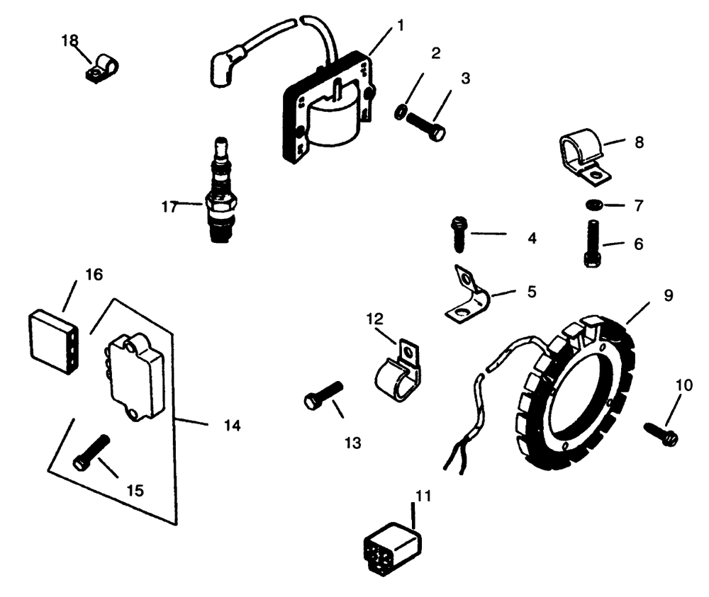 Ignition System Diagram and Parts List for 73401 5901261 - 5999999 Toro Lawn Tractor