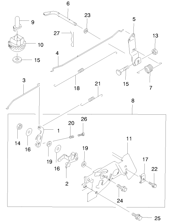 Control Equipment Diagram and Parts List for 22171 9900001 - 9999999 Toro Lawn Mower