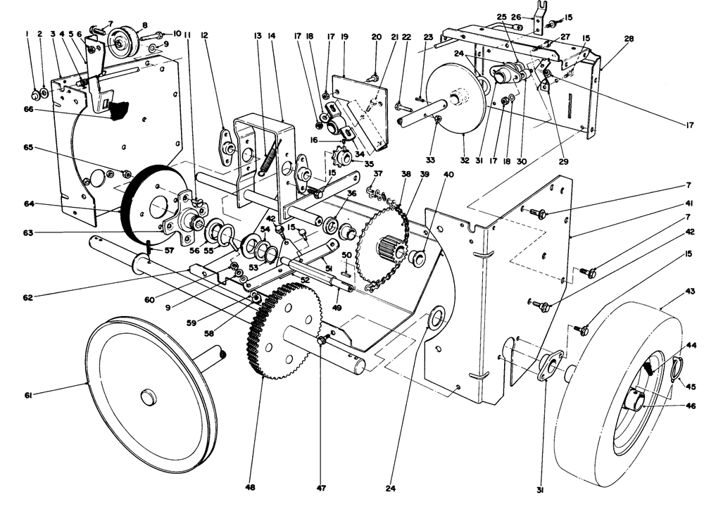 Traction Assembly Diagram and Parts List for 38065 9000001 - 9999999 Toro Snow Blower