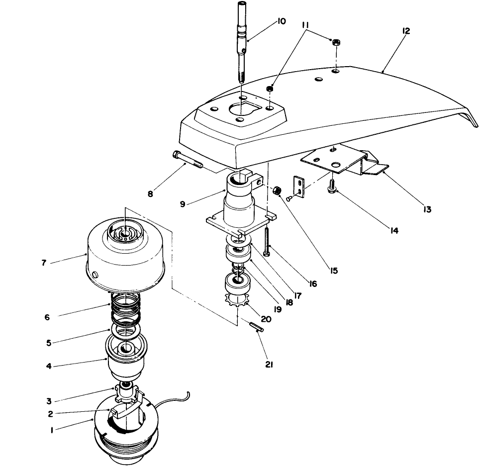 Trimmer Head Assembly Diagram and Parts List for 51642 7000001 - 7999999 Toro Trimmer