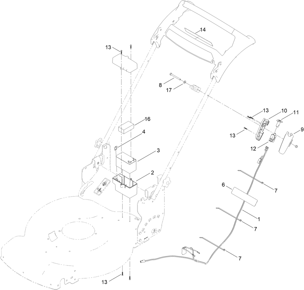 Electrical Assembly Diagram and Parts List for 21464 413000000 - 999999999 Toro Lawn Mower