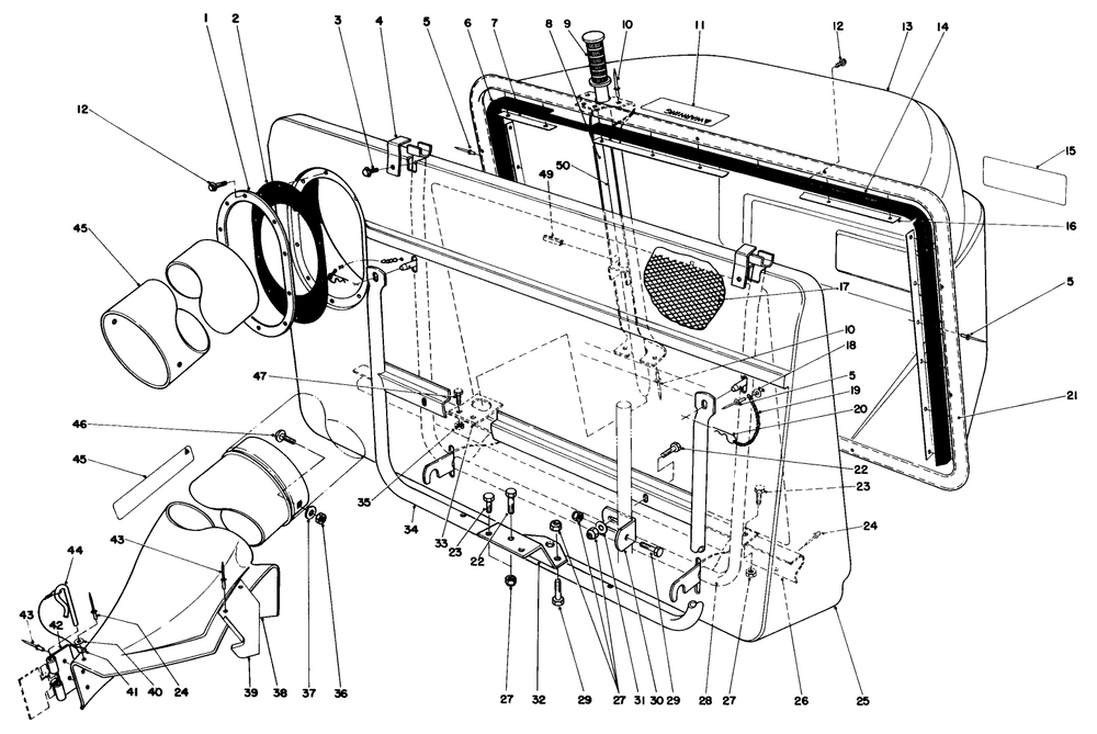 Easy-Empty Grass Catcher Model 59111 (Optional) Diagram and Parts List for 56138 3000001 - 3999999 Toro Lawn Tractor