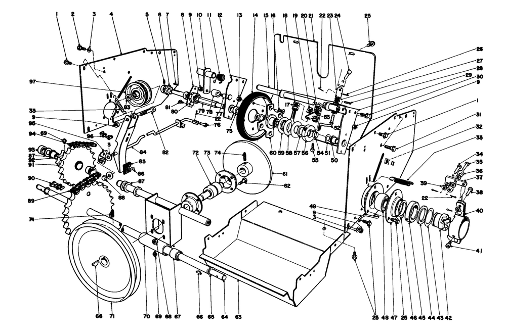 Traction Assembly Diagram and Parts List for 38095 0000001 - 0999999 Toro Snow Blower