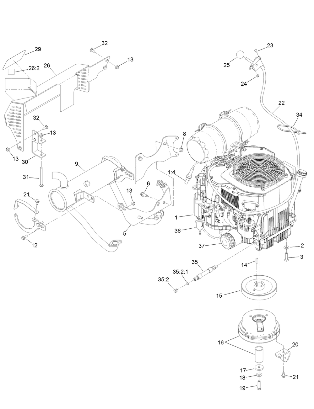 Engine Assembly Diagram and Parts List for 74513 403224659-404314199 Toro Lawn Mower