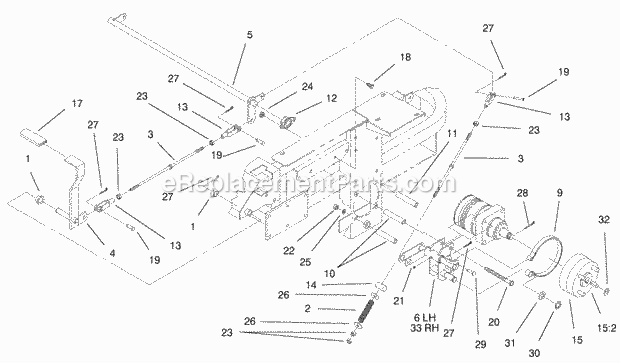 Brake And Wheel Hub Assembly Diagram and Parts List for 74218 200000001-200999999 Toro Lawn Mower