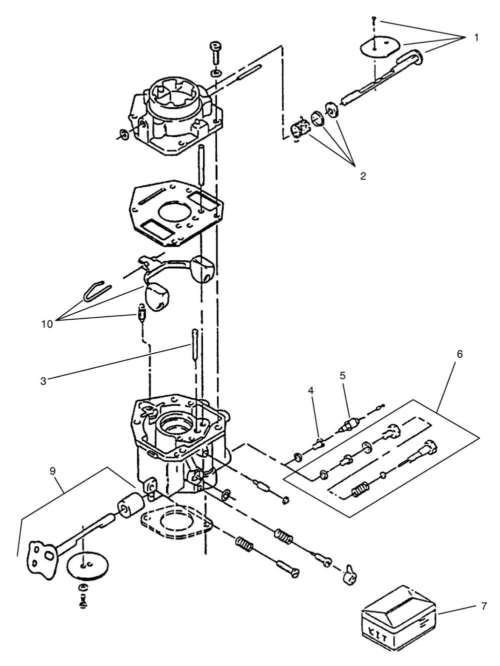 Carburetor Components (Model P216v Only) Diagram and Parts List for 74101 690001 - 699999 Toro Lawn Tractor
