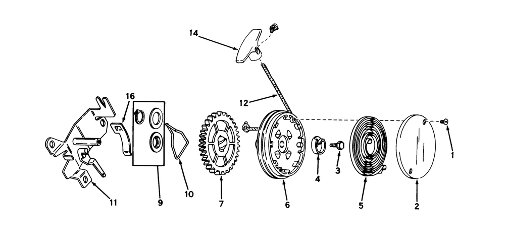 Rewind Starter No. 590519 Diagram and Parts List for 20730 8000001 - 8999999 Toro Lawn Mower