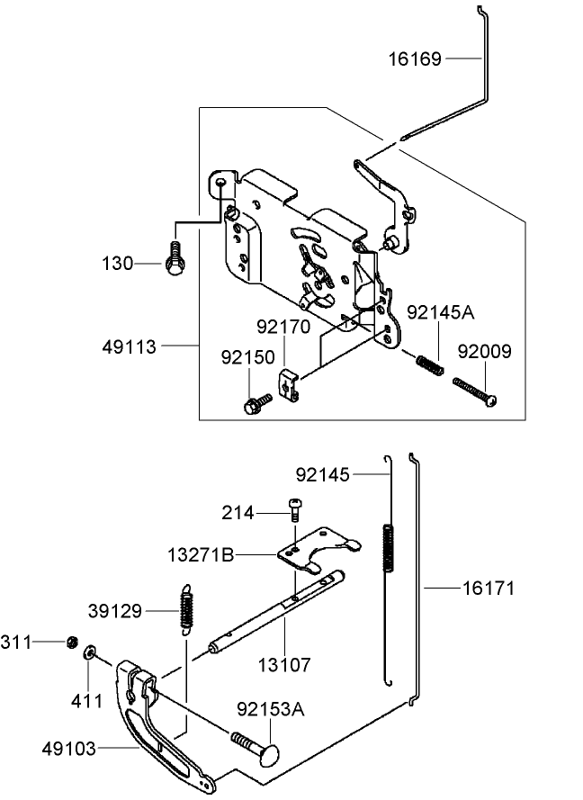 Control Equipment Assembly Diagram and Parts List for 39984 (280000001-280999999)(2008) Toro Lawn Mower