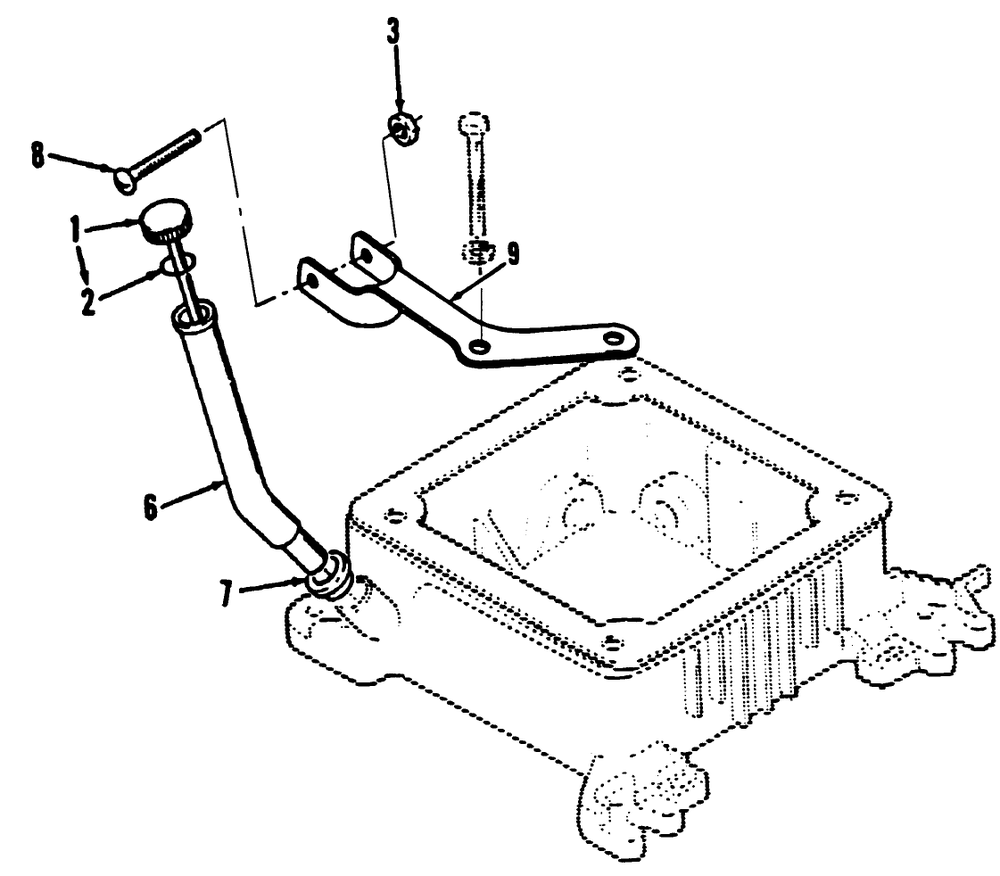 Oil Fill Tube And Bracket Diagram and Parts List for 41-20OE03 2000001 - 2999999 Toro Lawn Tractor