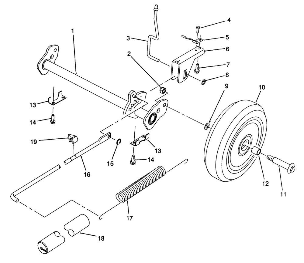 H.P. Rear Axle Assembly (Model No. 20910 Only) Diagram and Parts List for 20910 0000001 - 0999999 Toro Lawn Mower
