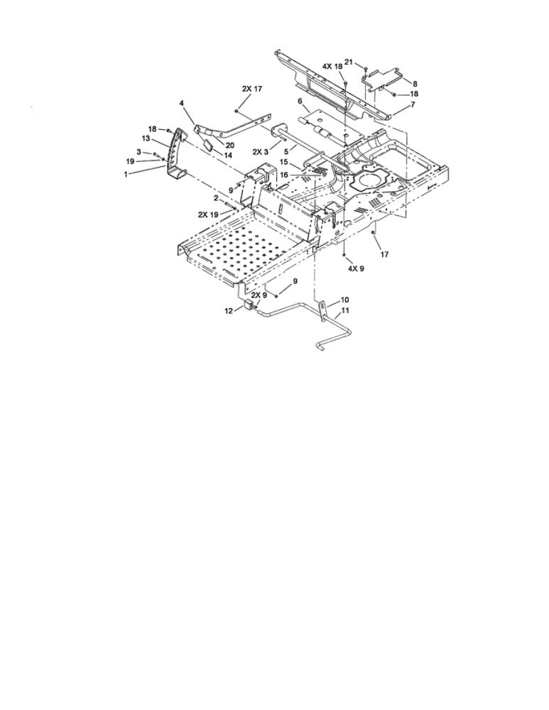 Deck Lift/Seat Support Diagram and Parts List for 74370 280000001-290999999 Toro Lawn Mower