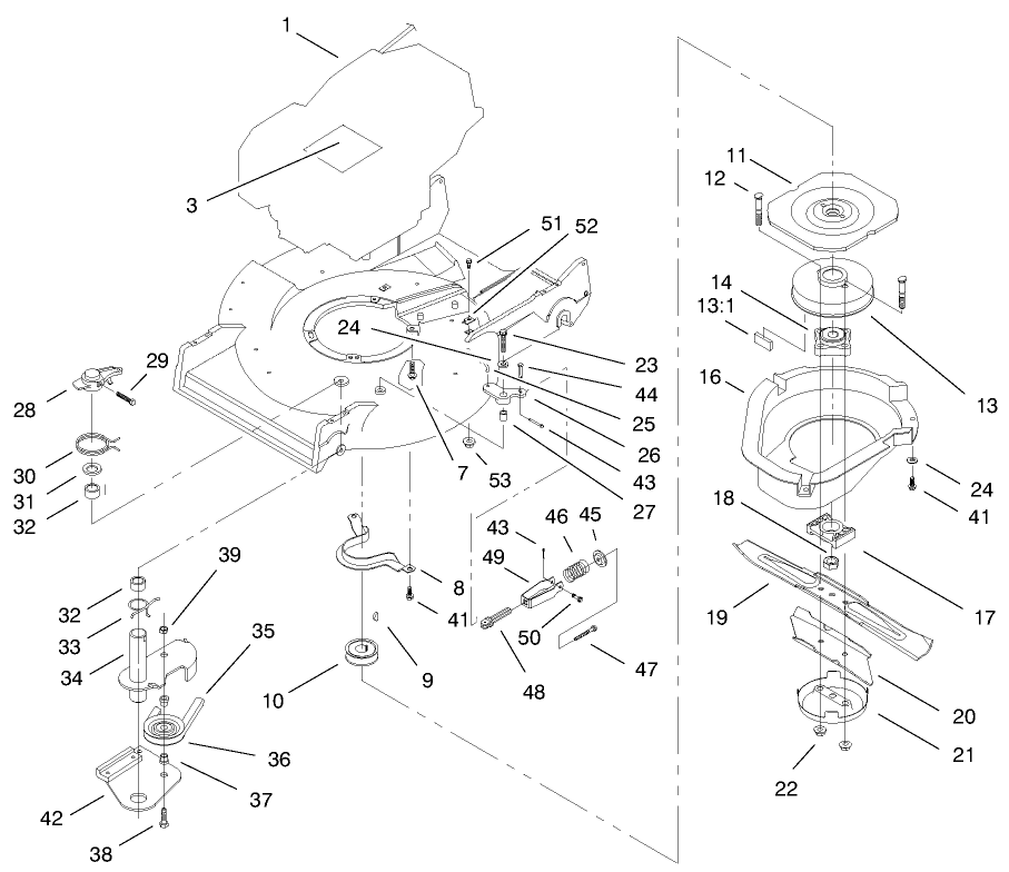 Engine & Bbc Assembly Diagram and Parts List for 22172 9900001 - 9999999 Toro Lawn Mower