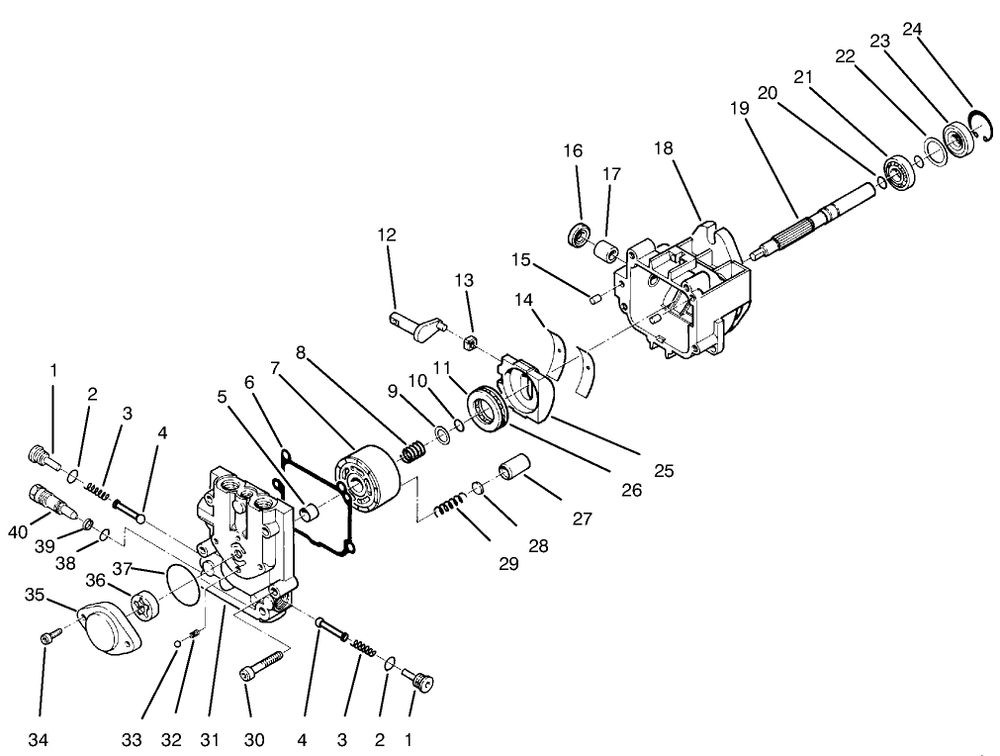 Hydraulic Pump Assembly No. 95-1538 Diagram and Parts List for 30188 7900001 - 7999999 Toro Lawn Tractor Accessories
