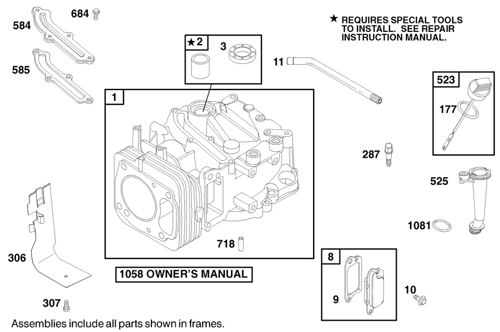 Engine Briggs & Stratton Model 122602-0150-E1 Diagram and Parts List for 20027 9900001 - 9999999 Toro Lawn Mower