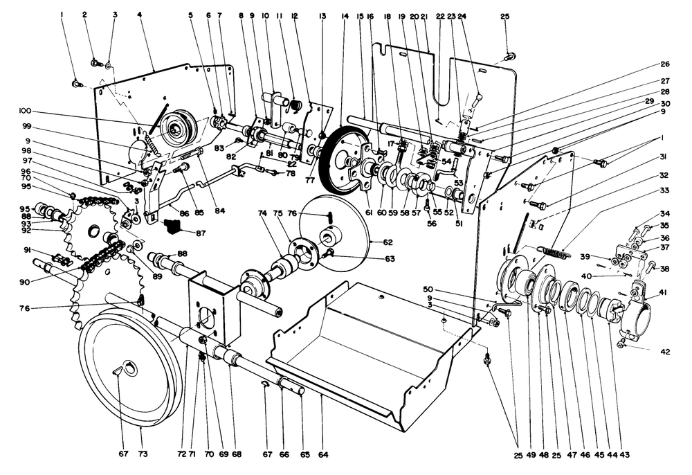 Traction Assembly Diagram and Parts List for 38155 7000001 - 7999999 Toro Snow Blower