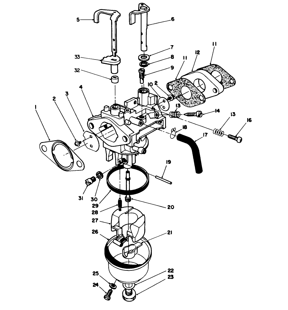 Carburetor Assembly (Model No. Vmh7) Diagram and Parts List for 20526C 8000001 - 8999999 Toro Lawn Mower
