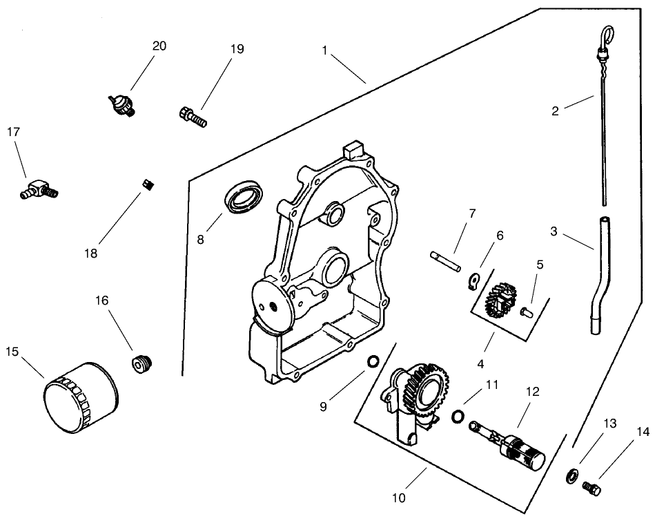 Group 3-Oil Pan/Lubrication Diagram and Parts List for 73560 8900001 - 8999999 Toro Lawn Tractor