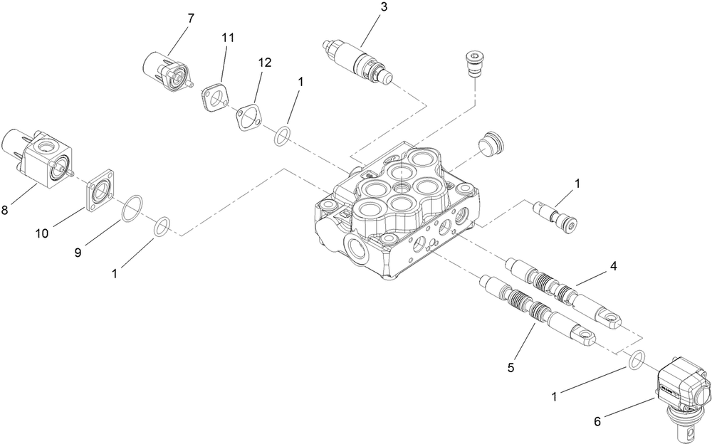 2-Spool Valve Assembly No. 115-4062 Diagram and Parts List for 22972 402461470 - 404709999 Toro Lawn Tractor Accessories