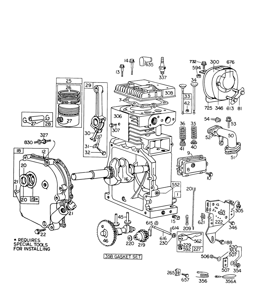 Engine Model No. 190402 Type 0755 Briggs & Stratton Diagram and Parts List for 31323 4000001 - 4999999 Toro Snow Blower