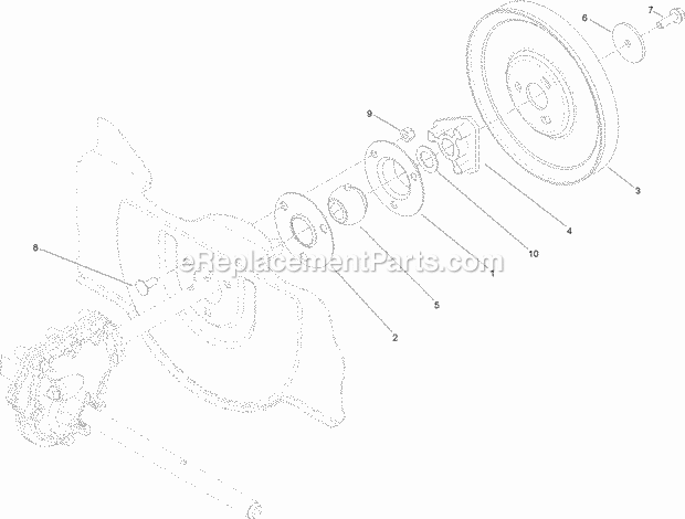Impeller Assembly Diagram and Parts List for 38811 316000001-316999999 Toro Snow Blower