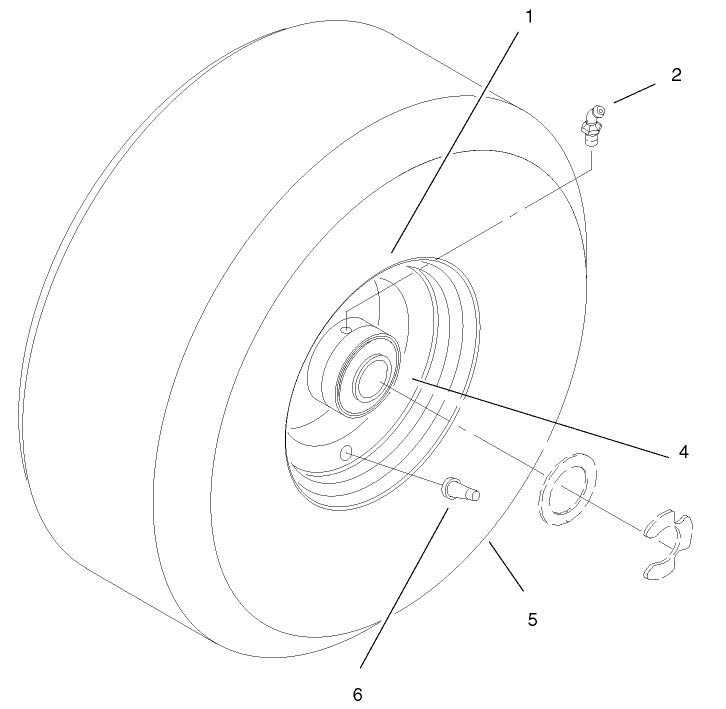 Wheel And Tire Assembly Diagram and Parts List for 30177 991352 - 999999 Toro Lawn Tractor Accessories
