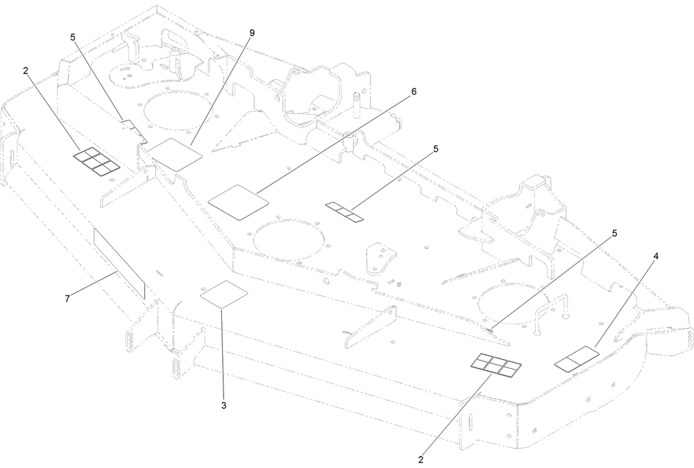 Deck Decal Assembly Diagram and Parts List for 74945 400000000-401799999 Toro Lawn Tractor