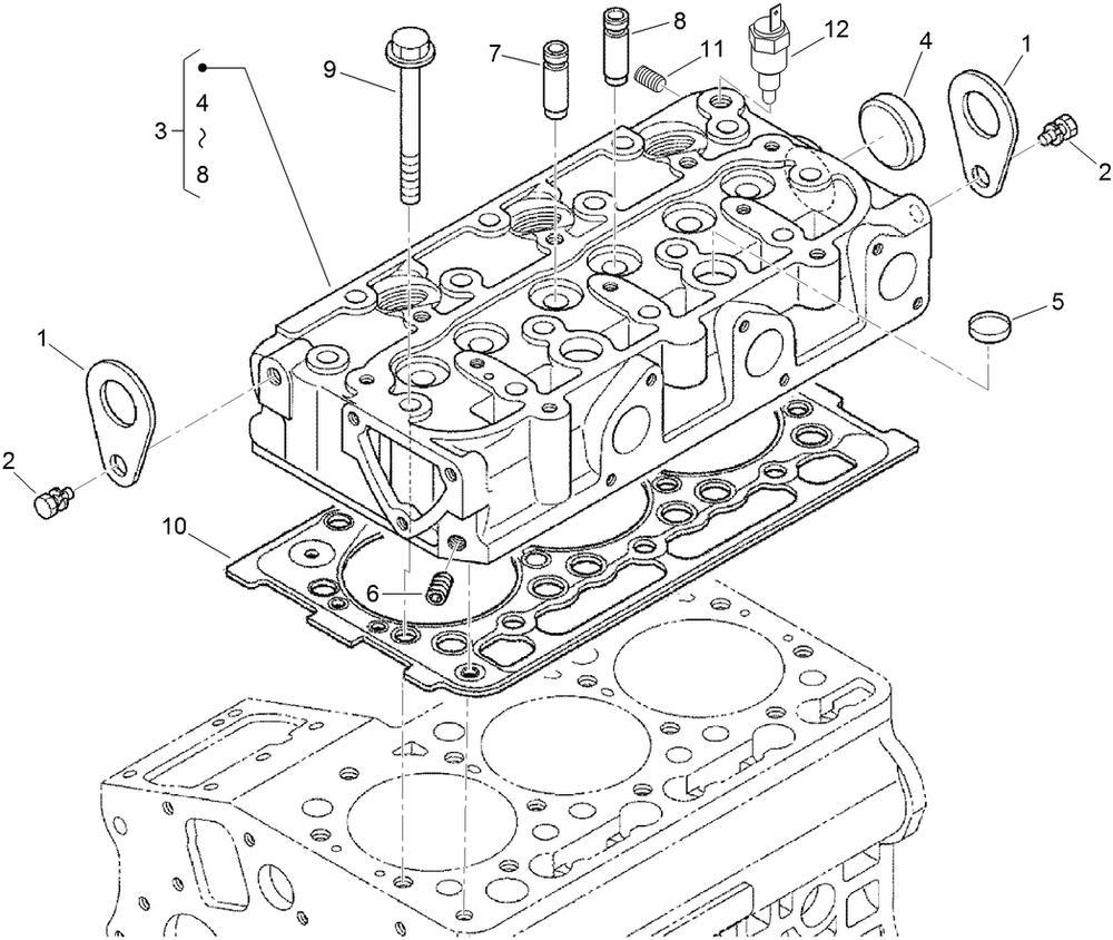 Cylinder Head Assembly Diagram and Parts List for 74274 (313000001-313999999)(2013) Toro Lawn Mower
