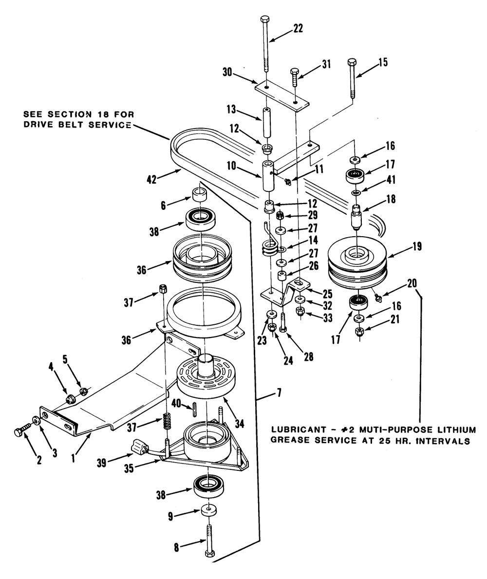 Pto Electric Clutch And Drive Diagram and Parts List for Y1-16OE02  Toro Lawn Tractor