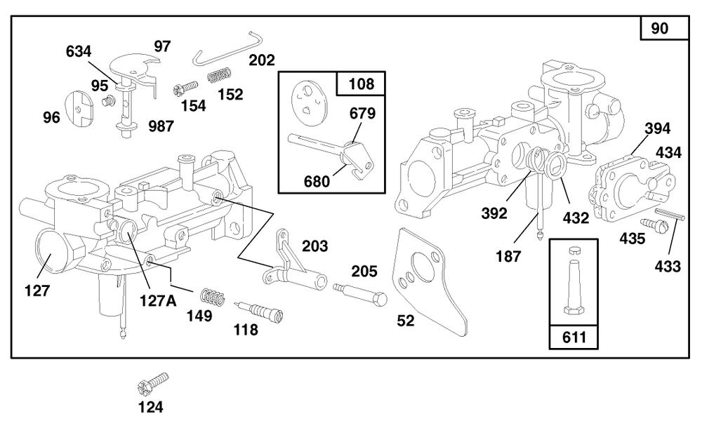 Engine Briggs & Stratton Model 135202-0263-01 Diagram and Parts List for 62924 7900001 - 7999999 Toro Leaf Blower / Vacuum