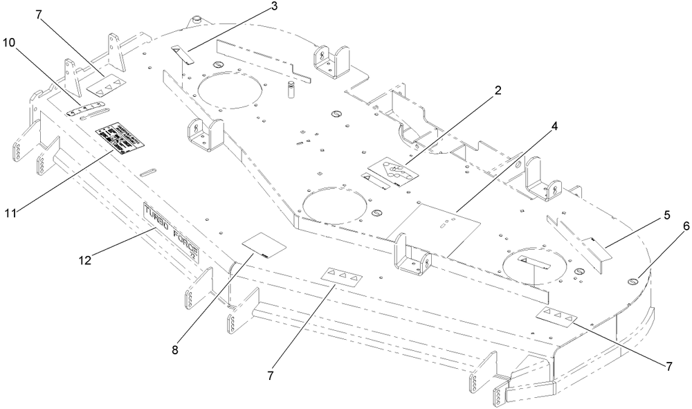 Deck Decal Assembly Diagram and Parts List for 74269TE (270000001-270999999)(2007) Toro Lawn Mower