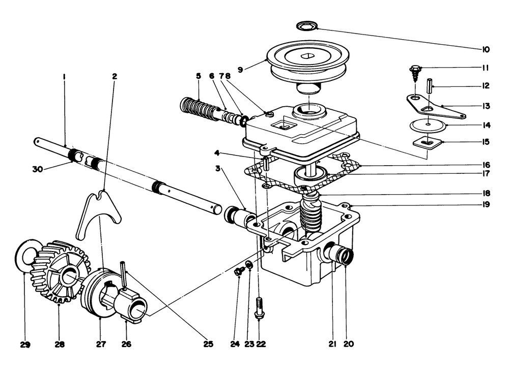 Gear Case Assembly Diagram and Parts List for 20773 3000001 - 3999999 Toro Lawn Mower