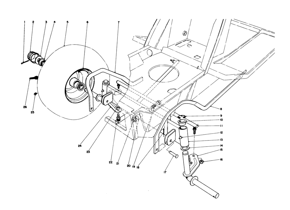 Front Axle Assembly Diagram and Parts List for 57351 7000001 - 7999999 Toro Lawn Tractor