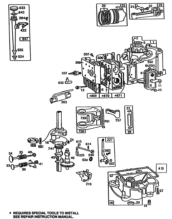 Engine Model 257707-01 24-01 Diagram and Parts List for 56190 2000001 - 2999999 Toro Lawn Tractor