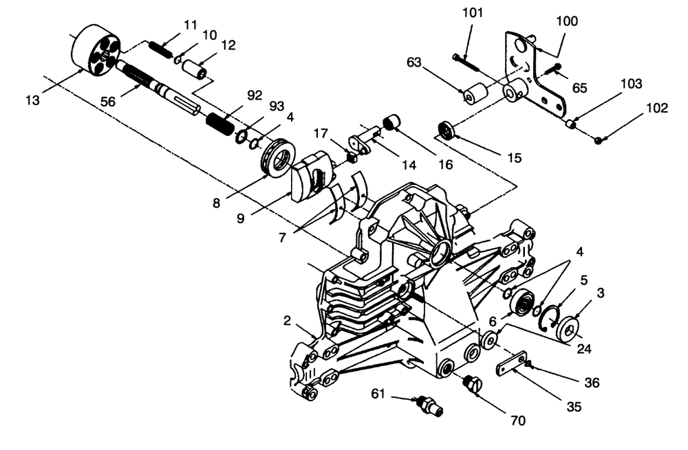 Hydrogear Transaxle Model 321-0500 (Continued) Diagram and Parts List for 71213 59000001 - 59100000 Toro Lawn Tractor