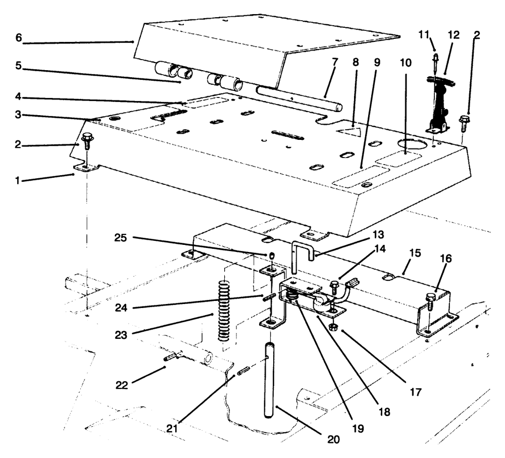 Seat Mount Diagram and Parts List for 30620 690001 - 699999 Toro Lawn Tractor