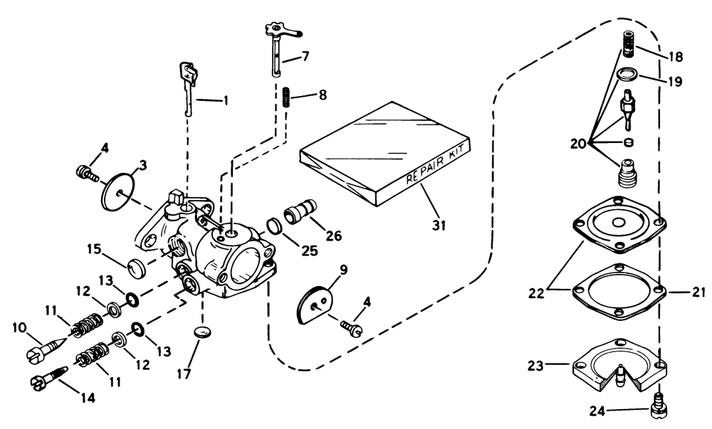 Carburetor No. 632142a Diagram and Parts List for 38115C 7000001 - 7999999 Toro Snow Blower