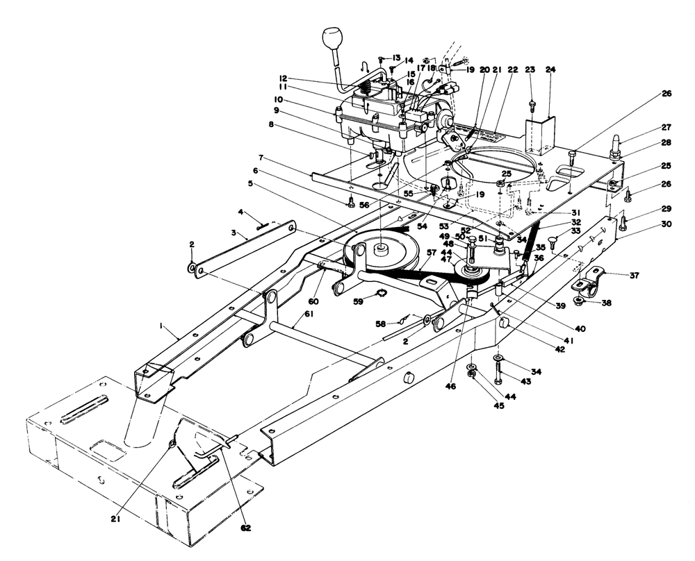 Frame Assembly Diagram and Parts List for 56036 7000001 - 7999999 Toro Lawn Tractor