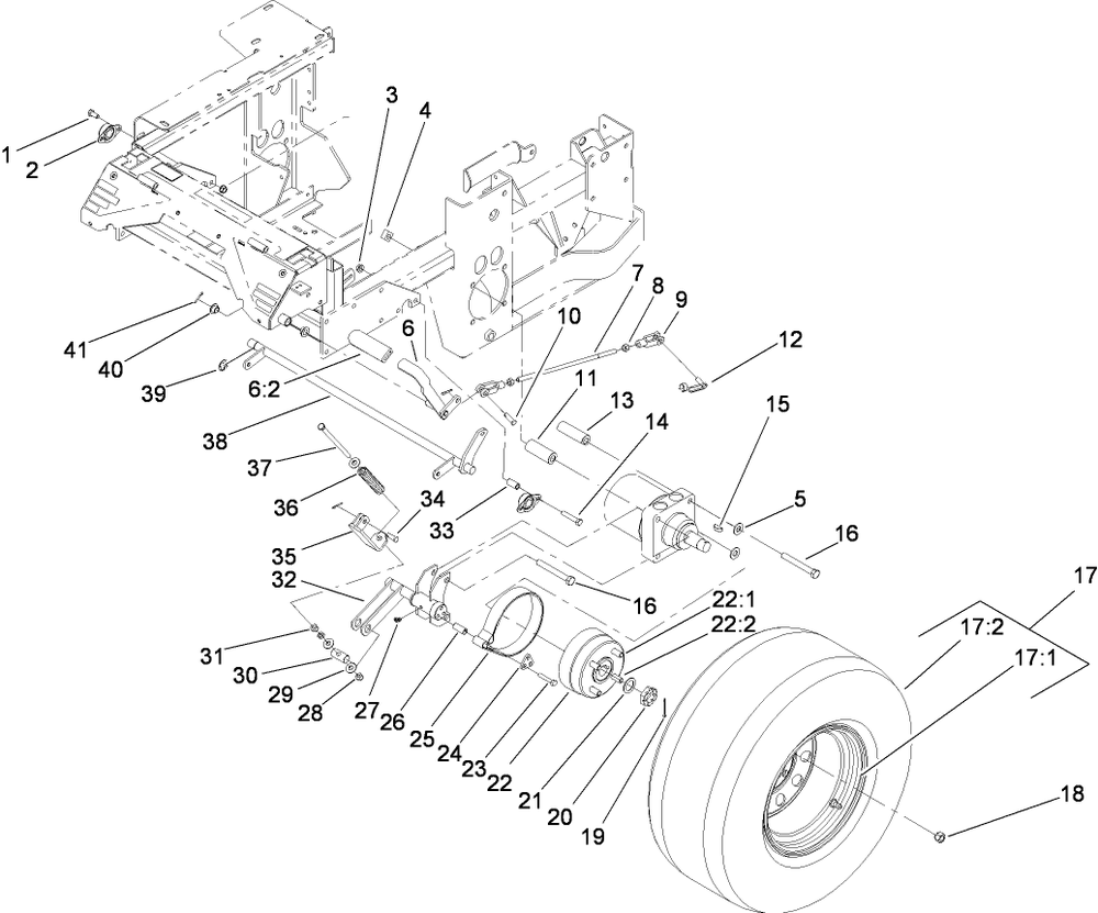 Wheel And Brake Assembly Diagram and Parts List for 74268CP (280000001-280999999)(2008) Toro Lawn Mower