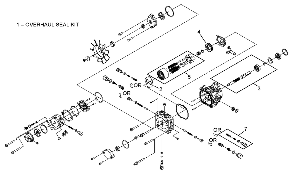 Hydraulic Pump Assembly Diagram and Parts List for 74450TE (310000001-310999999)(2010) Toro Lawn Mower