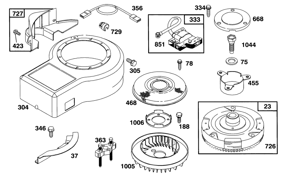Engine Briggs & Stratton Model 286707-0452-01 Diagram and Parts List for 71180 3900001 - 3999999 Toro Lawn Tractor
