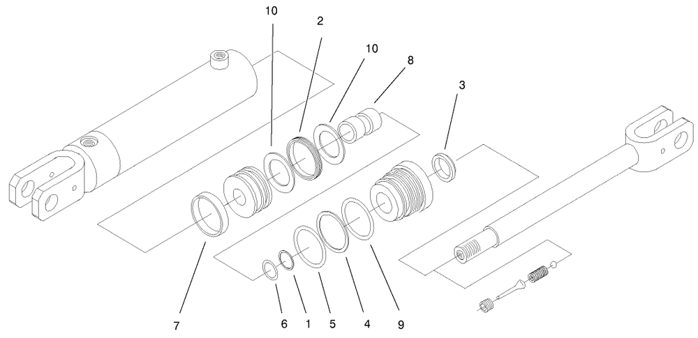 Hydraulic Cylinder No. 99-3051 Diagram and Parts List for 22303TE 990001 - 999999 Toro Lawn Tractor Accessories